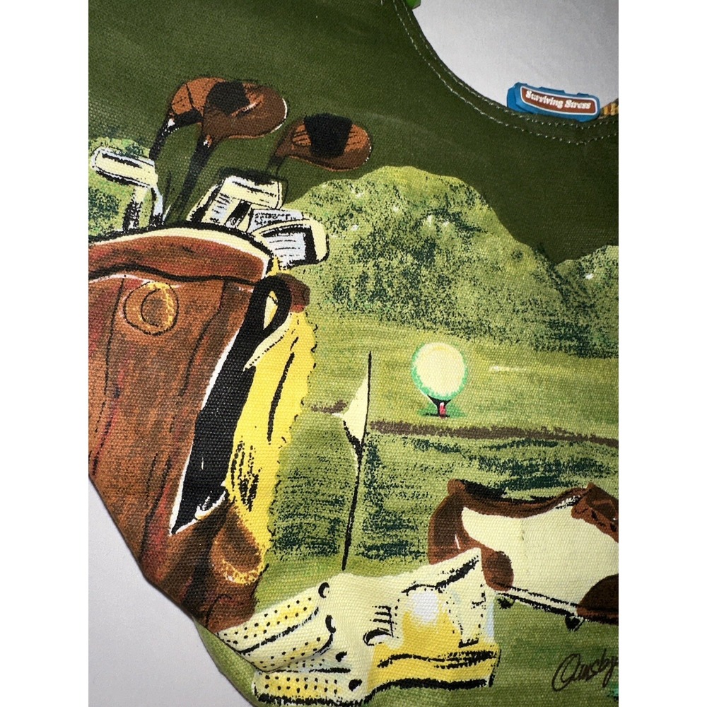 Ann Ormsby Surviving Stress Golf Shoulder Bag Purse Sand and Sun Beach Tote - Picture 10 of 14